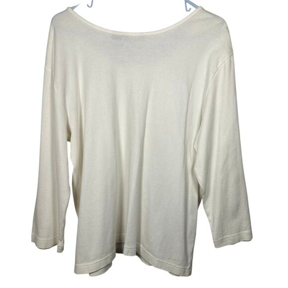 NWT Moka Sport White Rainbow Jeweled Rhinestone Cotton Blend Top Women's XL - Picture 2 of 7